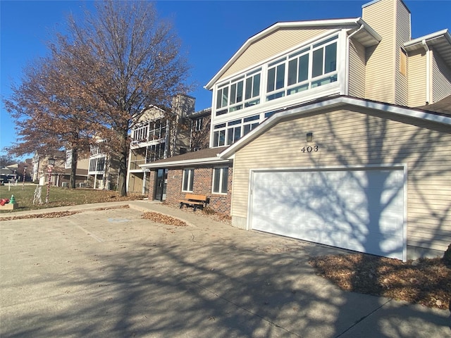 view of front of home with a garage