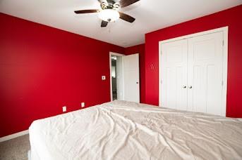 carpeted bedroom featuring baseboards, ceiling fan, and a closet