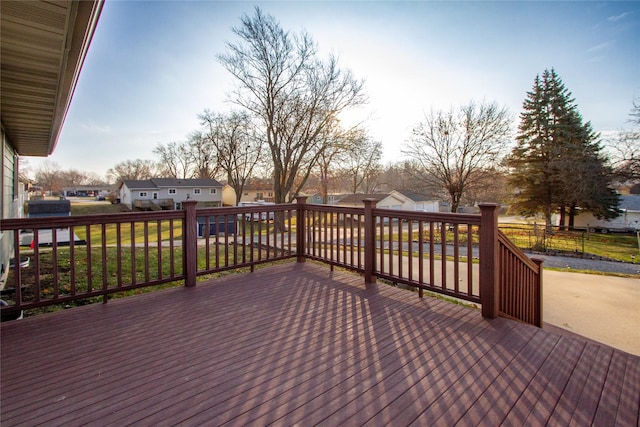 deck featuring a yard