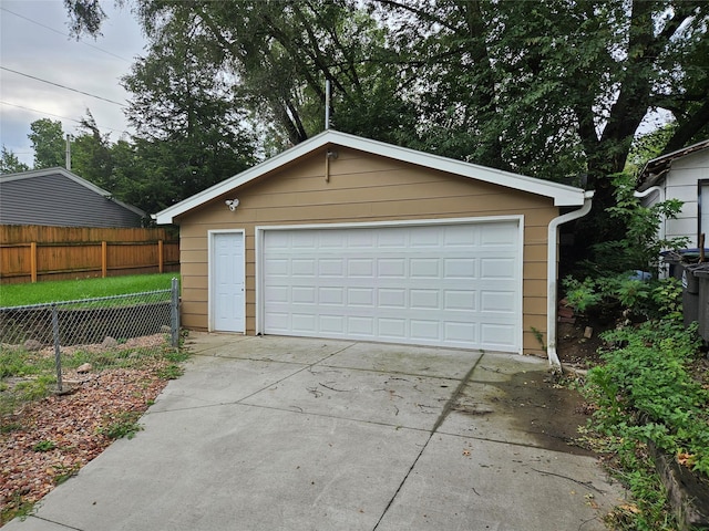 view of garage