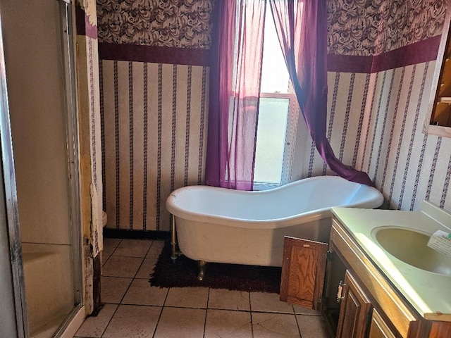 bathroom featuring vanity and tile patterned floors