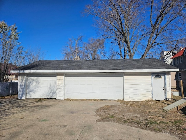 view of garage