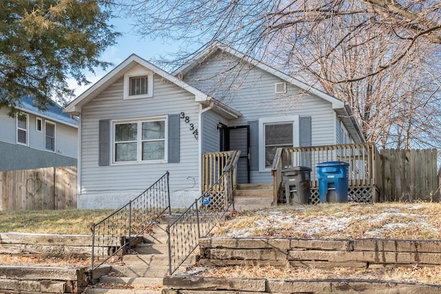 view of bungalow-style home