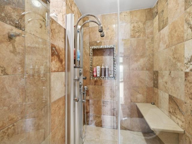 bathroom with an enclosed shower