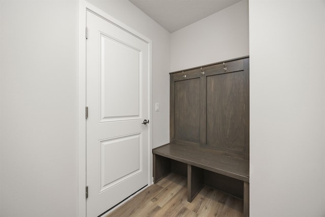mudroom featuring light wood-type flooring