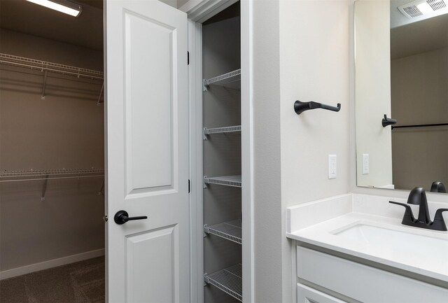 1099 NE 64th Ave, Des Moines, IA 50313 - bathroom featuring vanity and a walk in closet