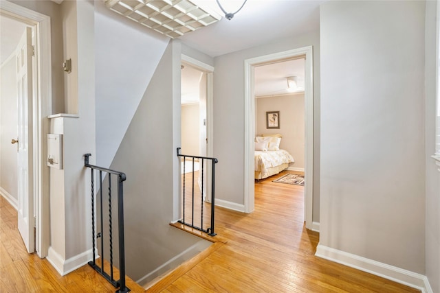 hall featuring light hardwood / wood-style flooring