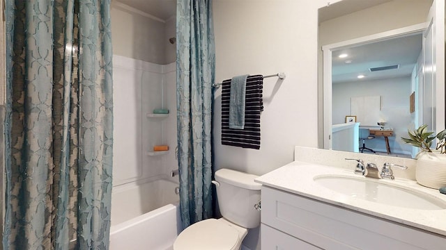 1155 Magnolia Ln, Waukee, IA 50263 - full bathroom featuring vanity, shower / bath combo, and recessed lighting