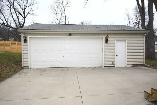 view of garage