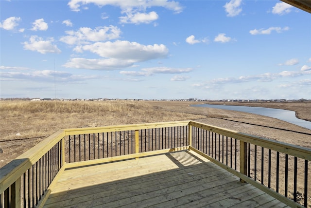 deck with a water view