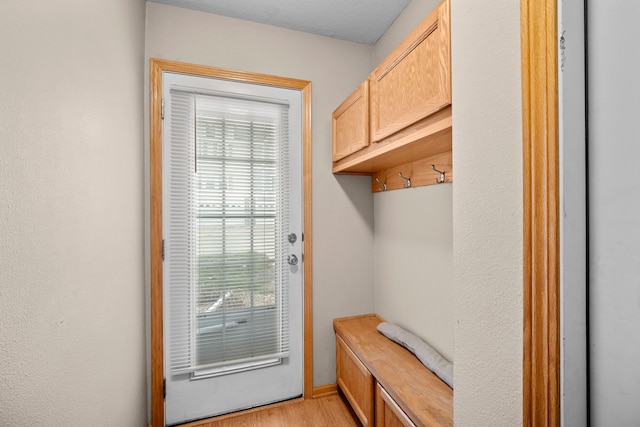 mudroom featuring light wood-type flooring