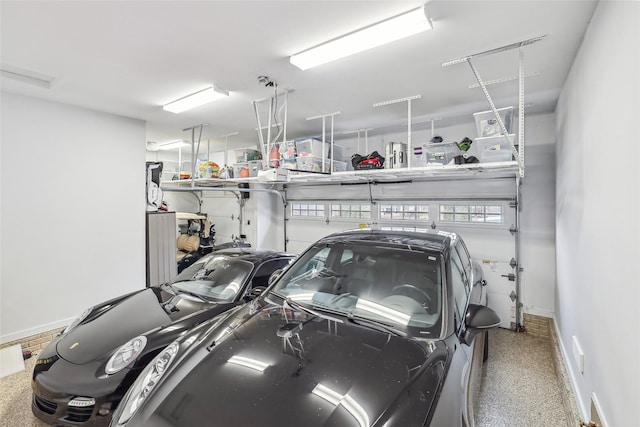 garage with baseboards