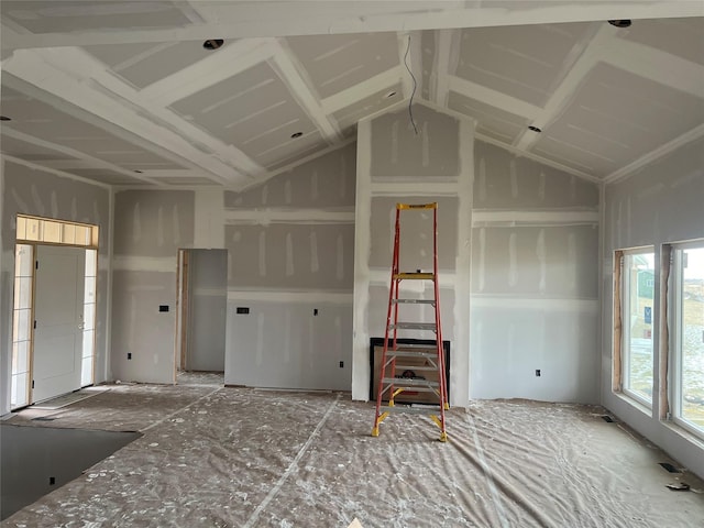 interior space featuring lofted ceiling