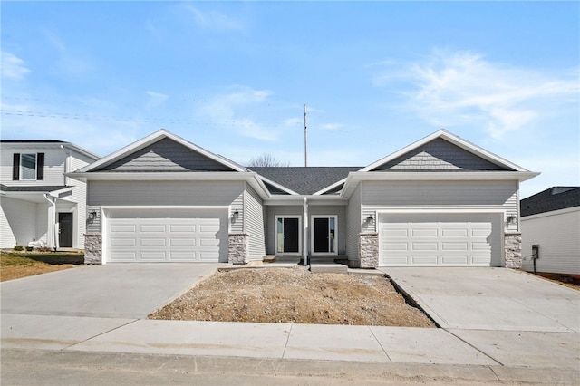 view of front of house with a garage