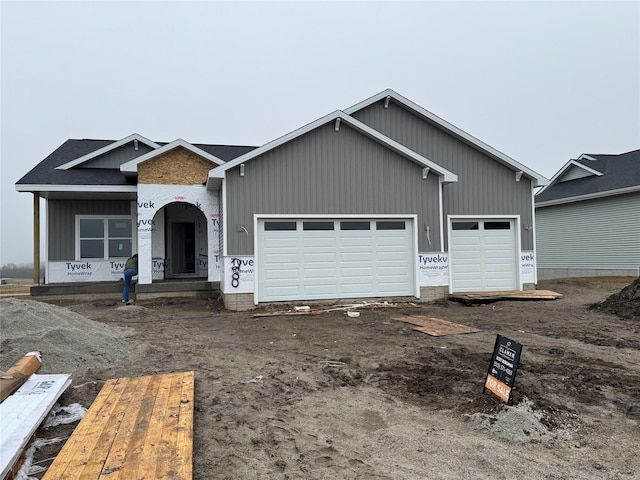 view of front of home with a garage