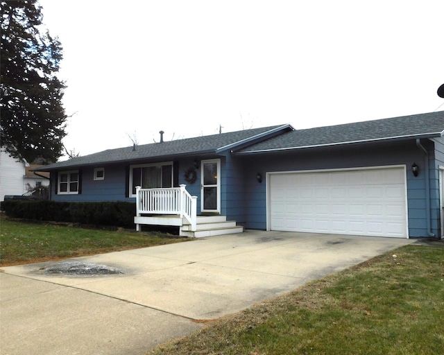 ranch-style home with a garage