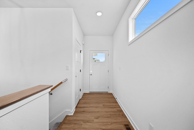 entryway featuring light hardwood / wood-style flooring