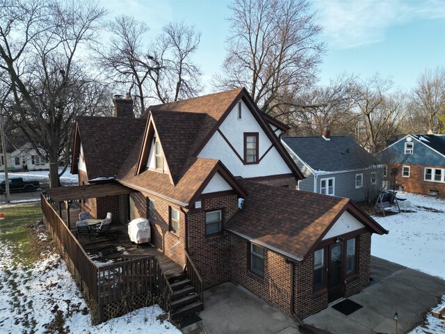 exterior space featuring a wooden deck