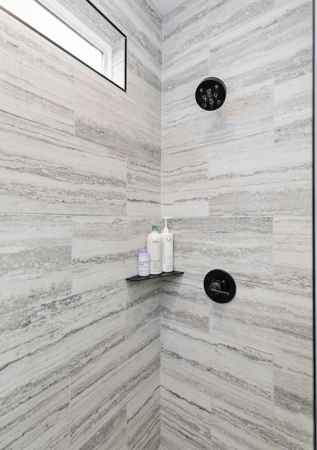 interior details with tiled shower