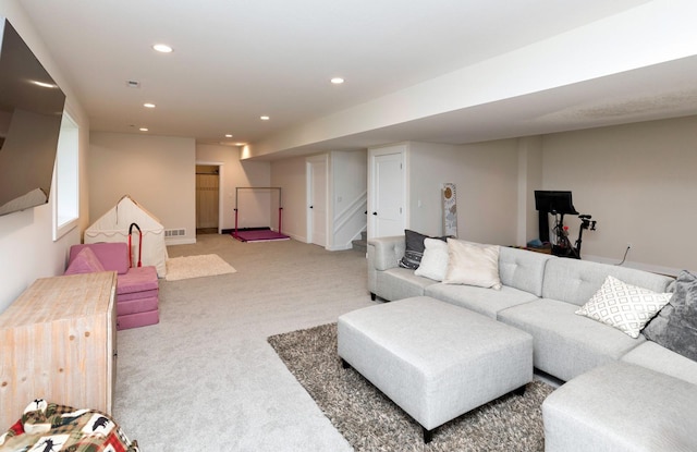 view of carpeted living room