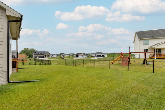 view of yard featuring a playground