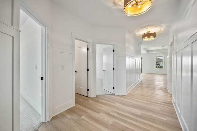 hall featuring light hardwood / wood-style floors