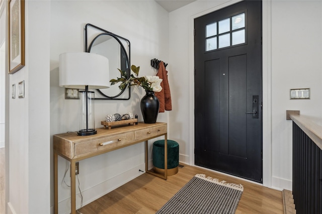 foyer with light hardwood / wood-style floors