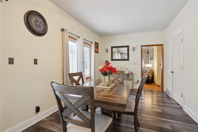 dining room featuring dark hardwood / wood-style flooring