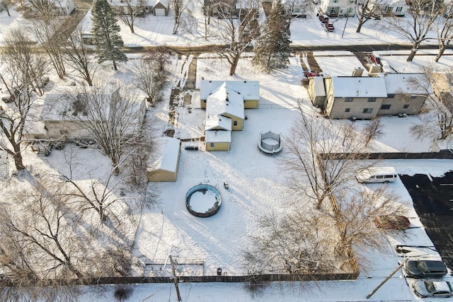 view of snowy aerial view