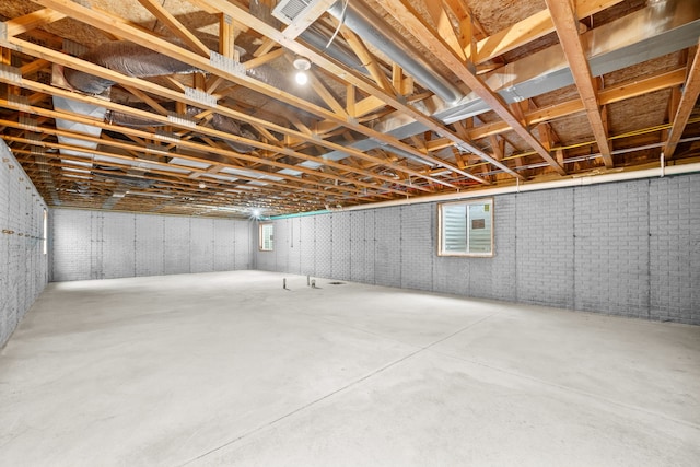 basement featuring plenty of natural light