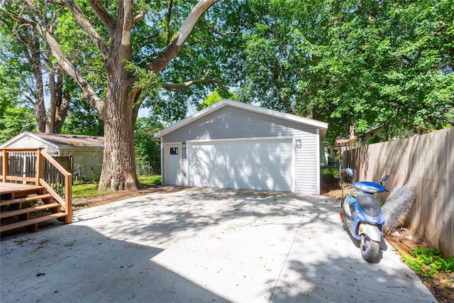 view of garage