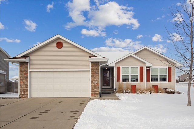 view of front of property featuring a garage