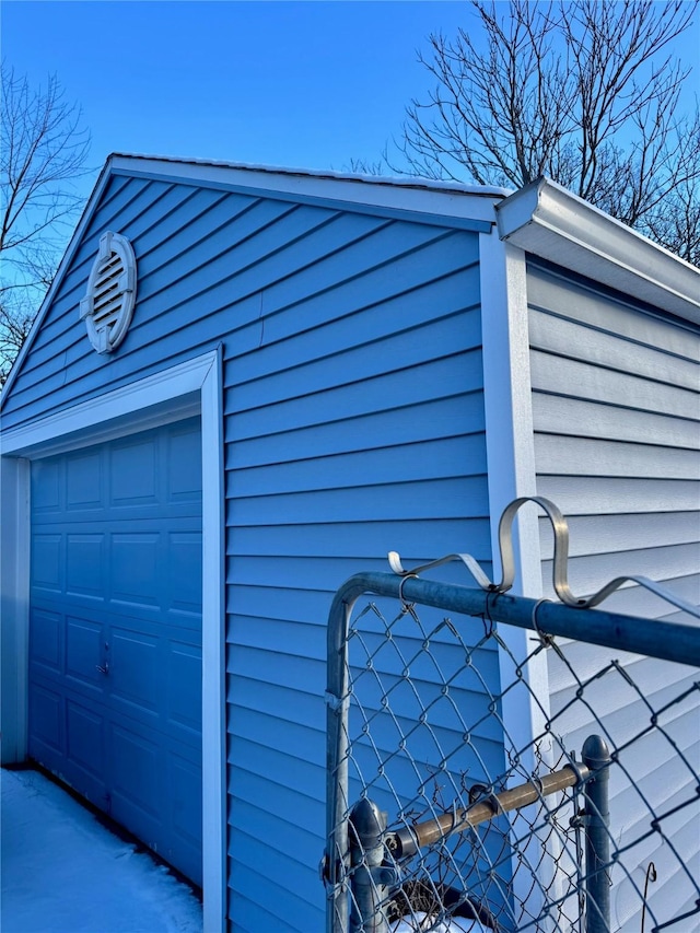 view of garage