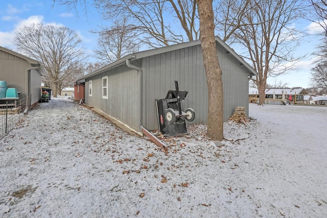 view of snow covered structure