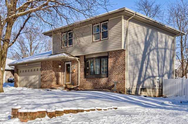 view of front property with a garage