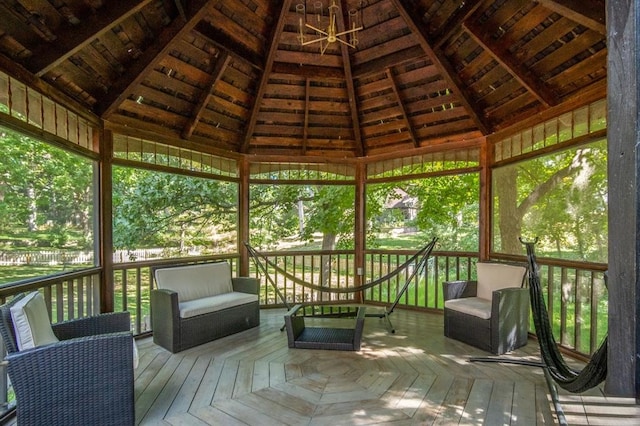 wooden deck featuring a gazebo