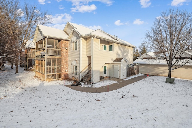 view of snowy exterior