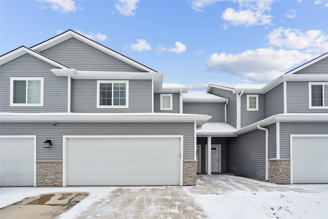 view of property with a garage