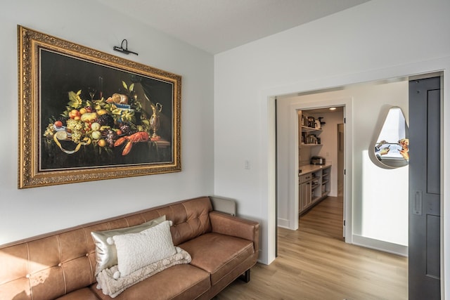 living room featuring light hardwood / wood-style flooring