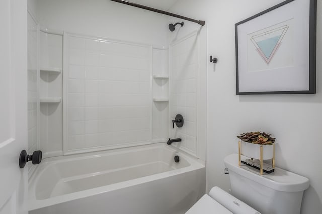 bathroom with toilet and tub / shower combination