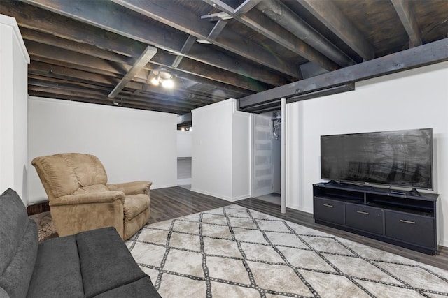 living room featuring hardwood / wood-style flooring