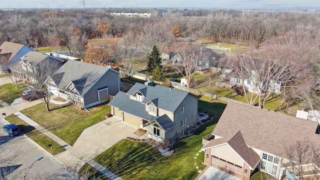 drone / aerial view with a residential view