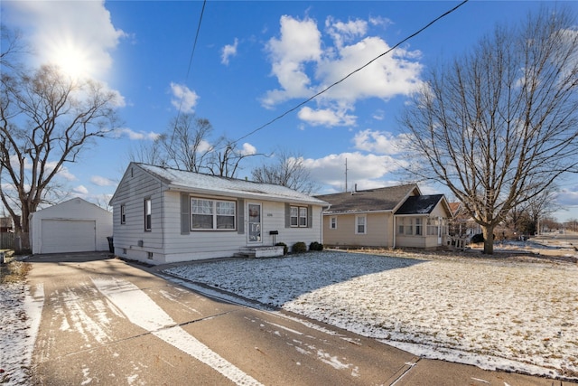 view of front of house featuring an outbuilding and a garage