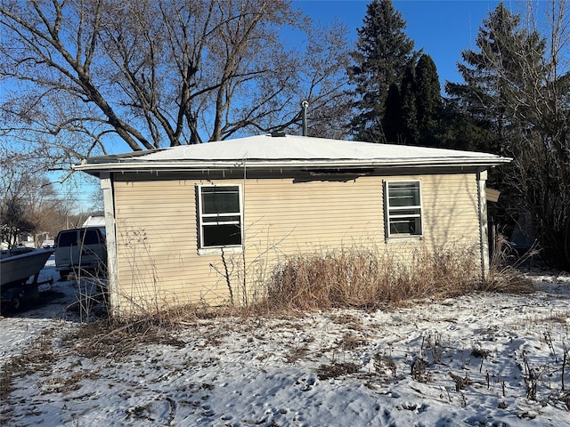 view of snowy exterior