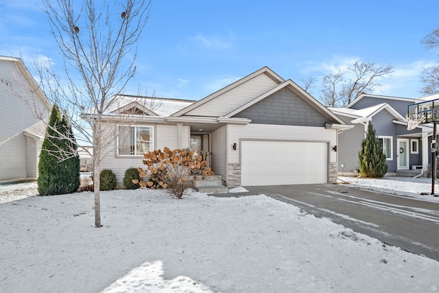 view of front of house with a garage