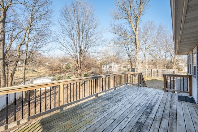 deck featuring fence