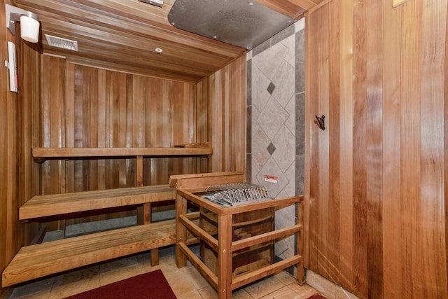 view of sauna / steam room featuring tile patterned floors