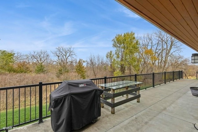 view of patio / terrace with a grill