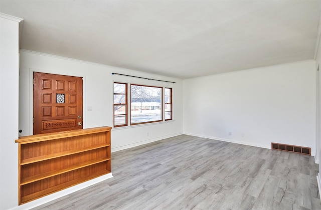 interior space with light hardwood / wood-style floors