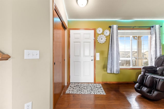 entrance foyer with dark wood-type flooring